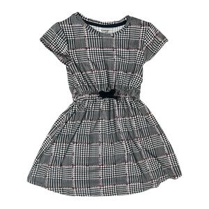 Girls Bebe Short Sleeve Elastic Waist Black & White Dress - Size 7/8